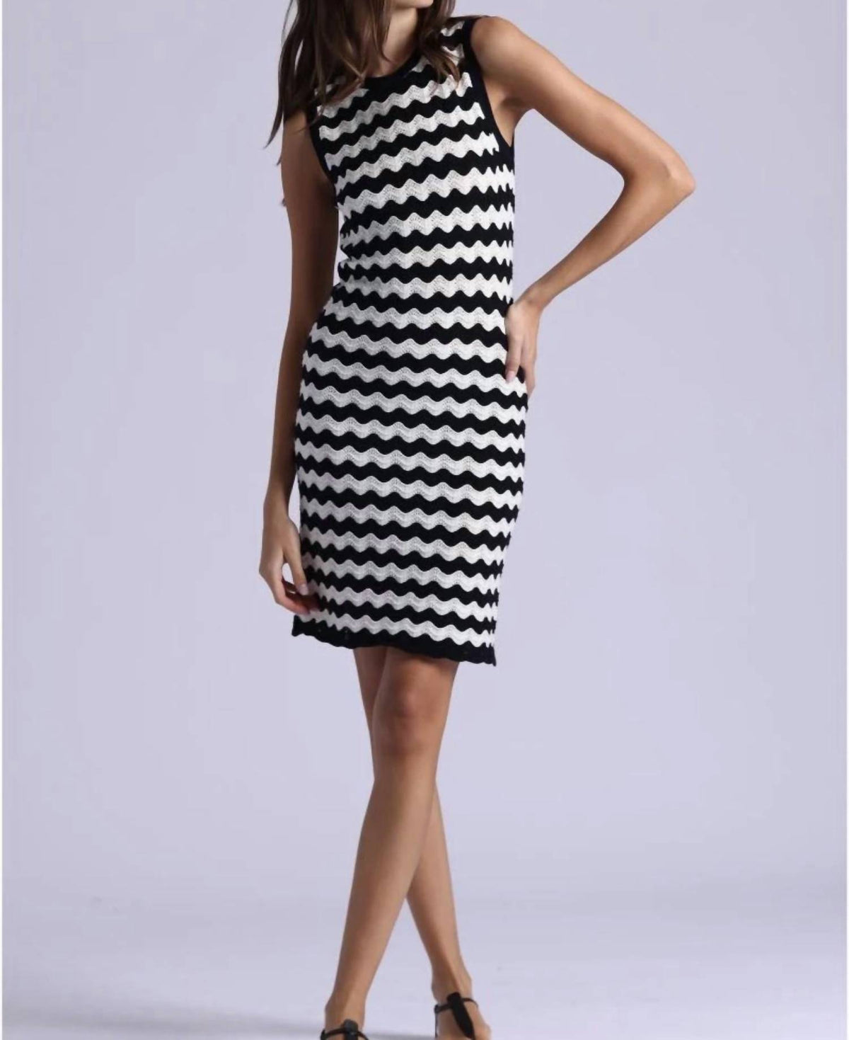 Minnie Rose - Stripe Scallop Tank Dress