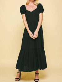 Pinch - Puffy Sleeves Maxi Dress