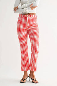 Oat New York - Gingham Crop Flare Pants