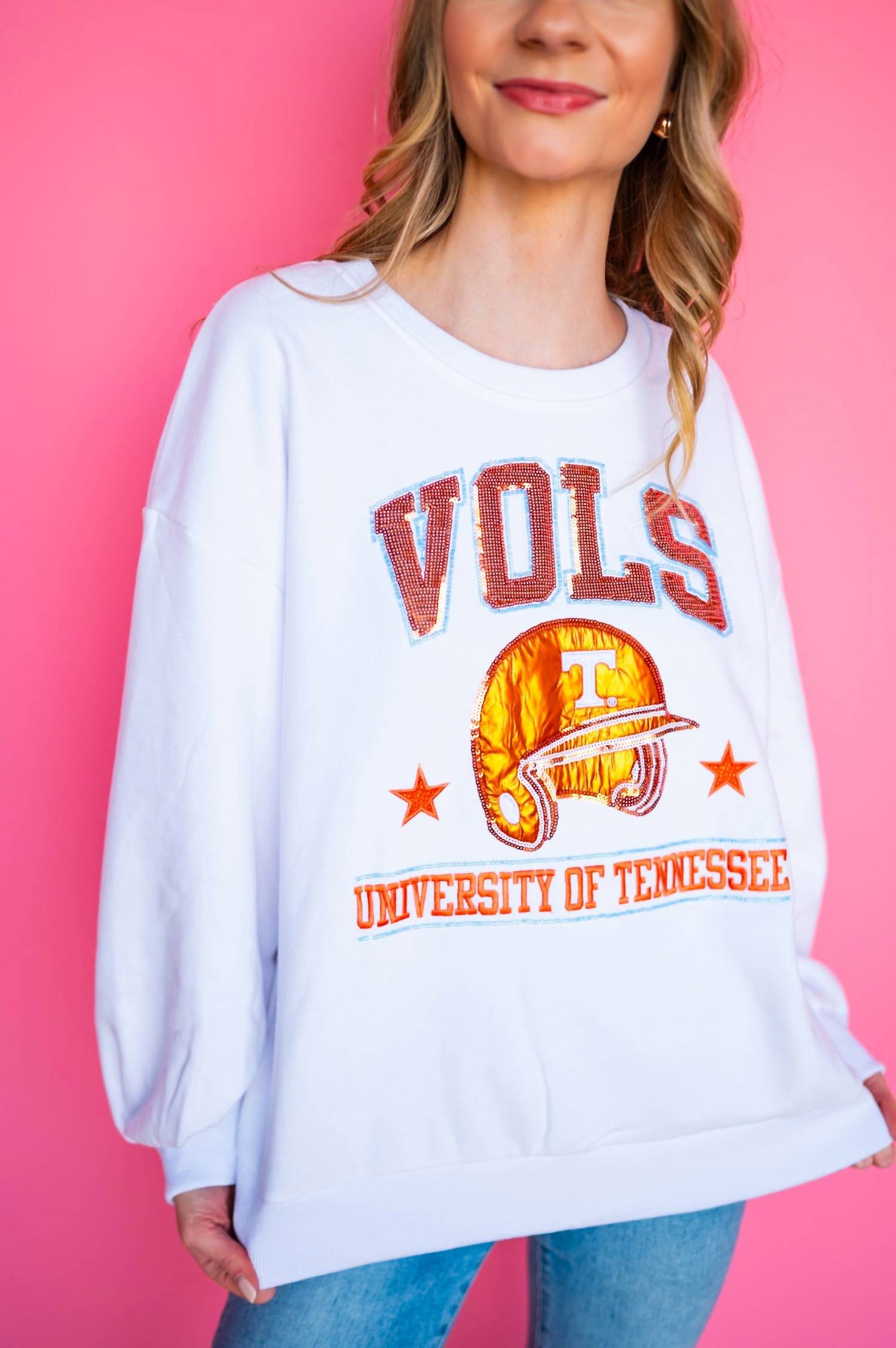 Queen Of Sparkles - Licensed Ut Vols Baseball Helmet Sweatshirt