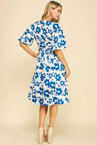Pinch - Floral Balloon Sleeve Midi Dress