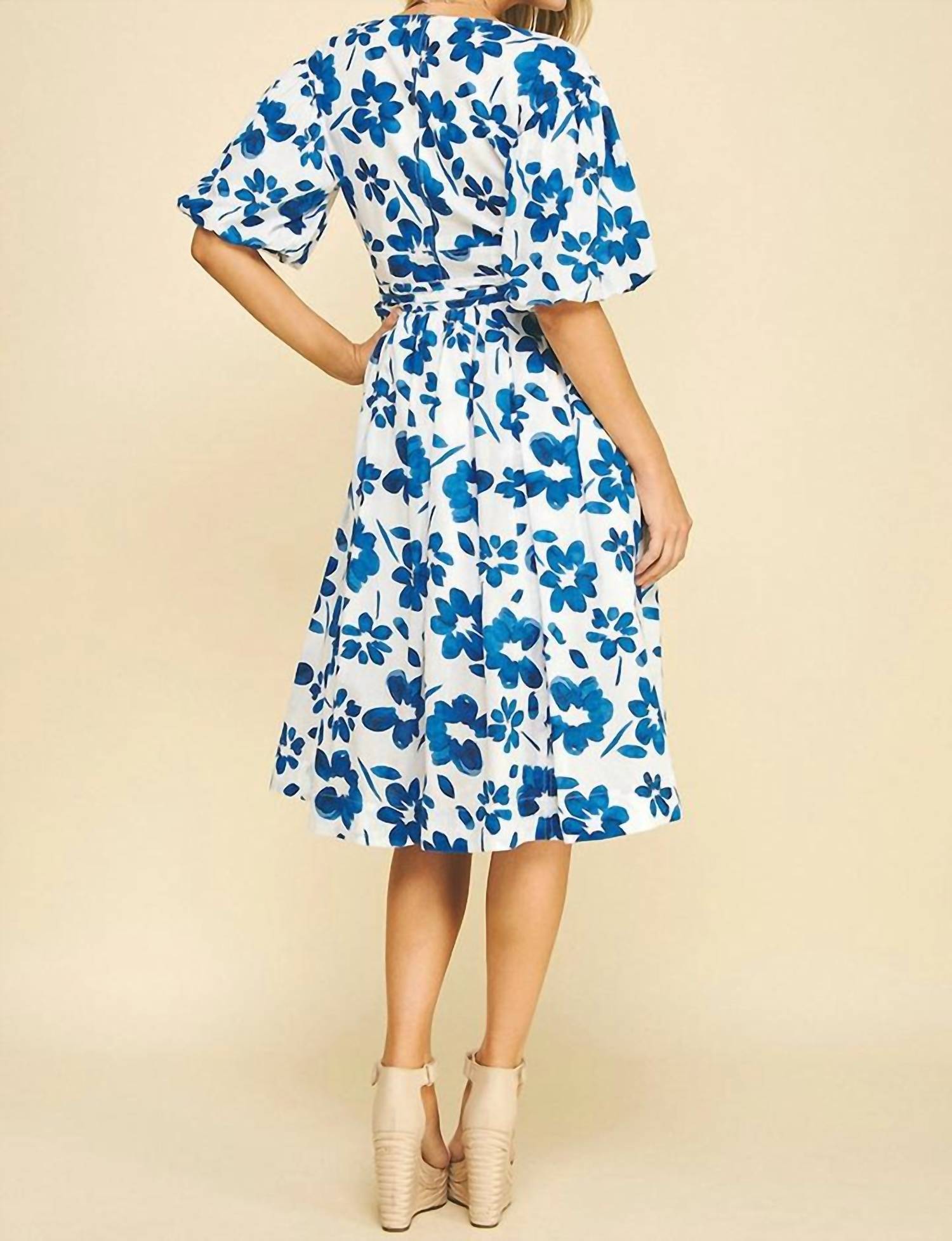 Pinch - Floral Balloon Sleeve Midi Dress