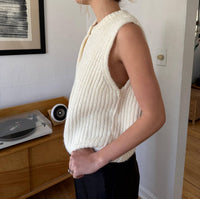Frnch - Canelle Wool Knit Buttoned Vest Top