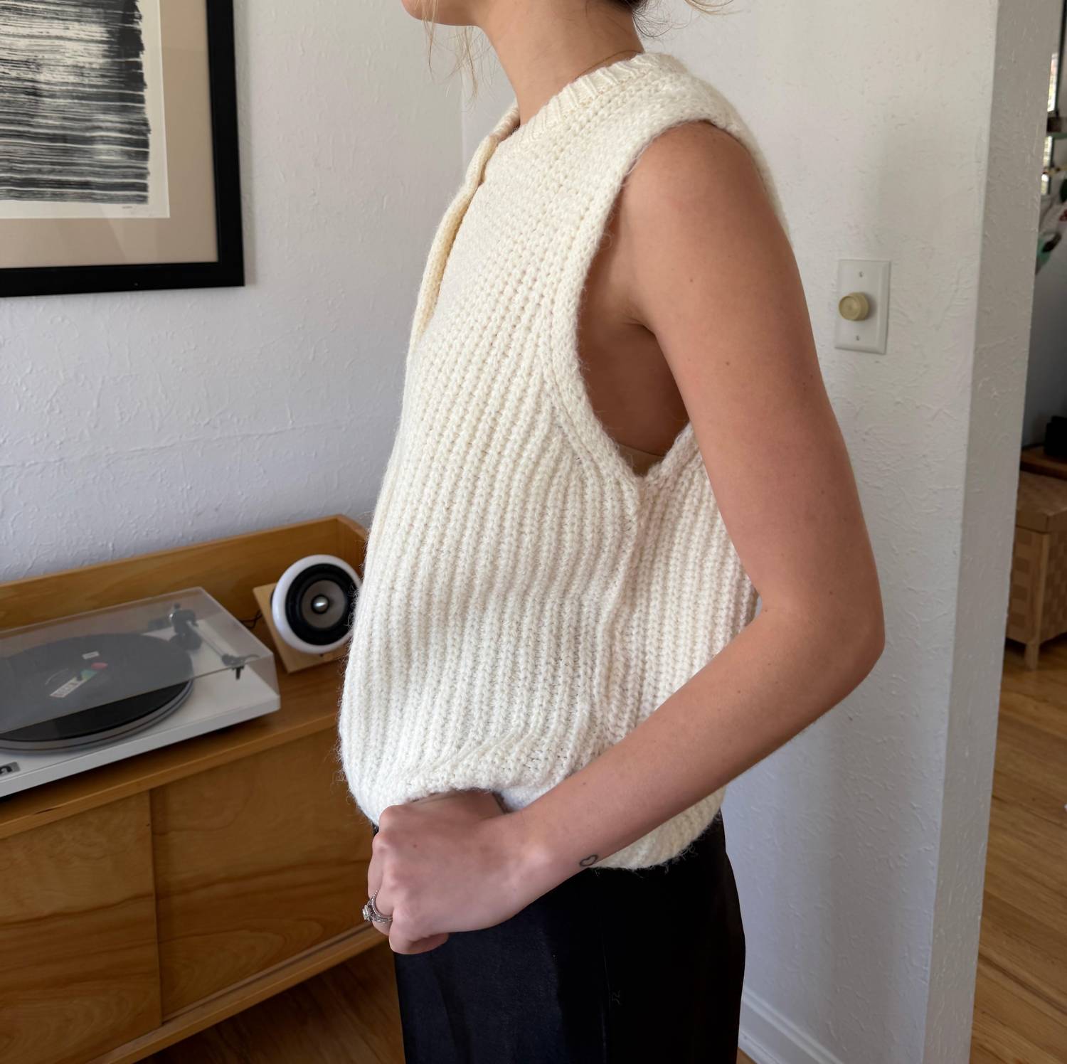 Frnch - Canelle Wool Knit Buttoned Vest Top