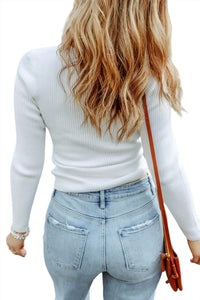 Shewin Inc. - Cable Crossed V Neck Sweater