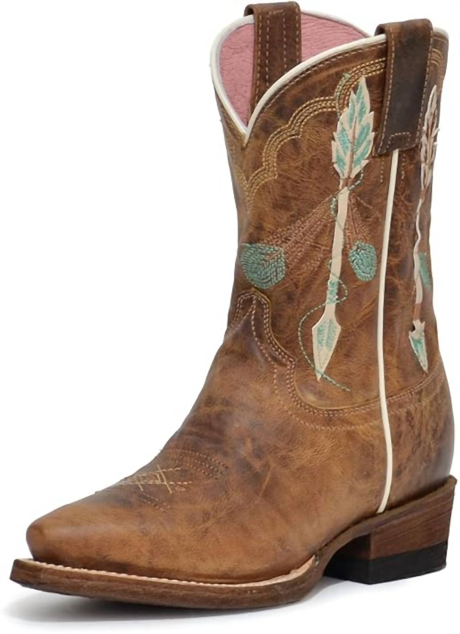 Roper - Girl's Arrow Feather Leather Sole Boots
