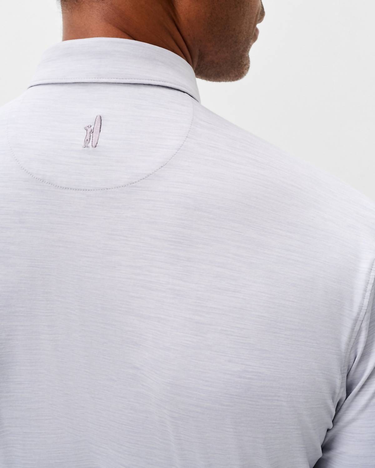 JOHNNIE-O Huronn Polo in light grey - men's shirt - detail view