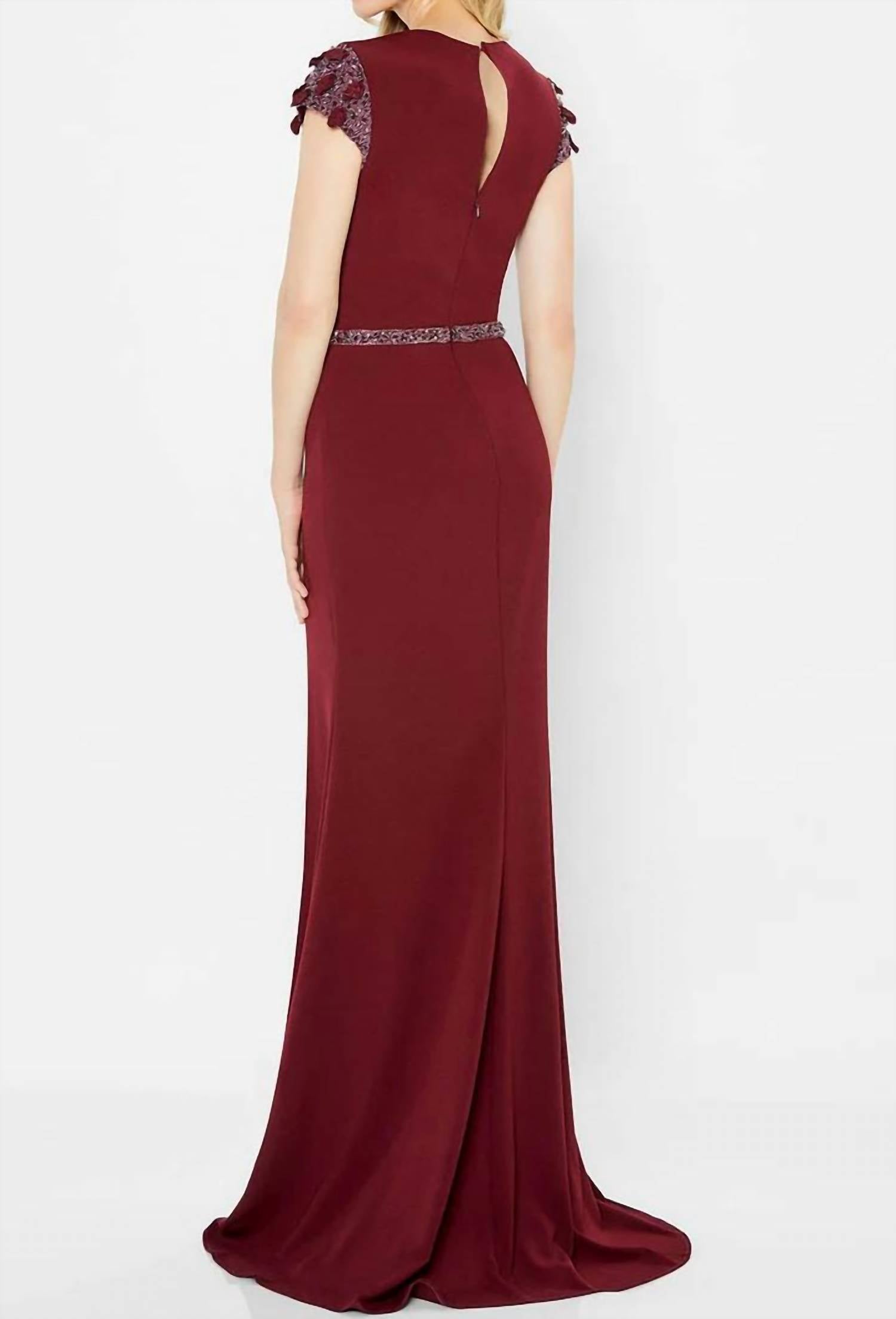 Montage By Mon Cheri - Embellished Surplice Bodice Formal Gown