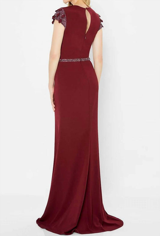 Montage By Mon Cheri - Embellished Surplice Bodice Formal Gown