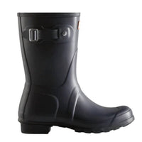 HUNTER Womens Original Short Rubber Waterproof Welly Rain Boots in navy blue - women's shoe