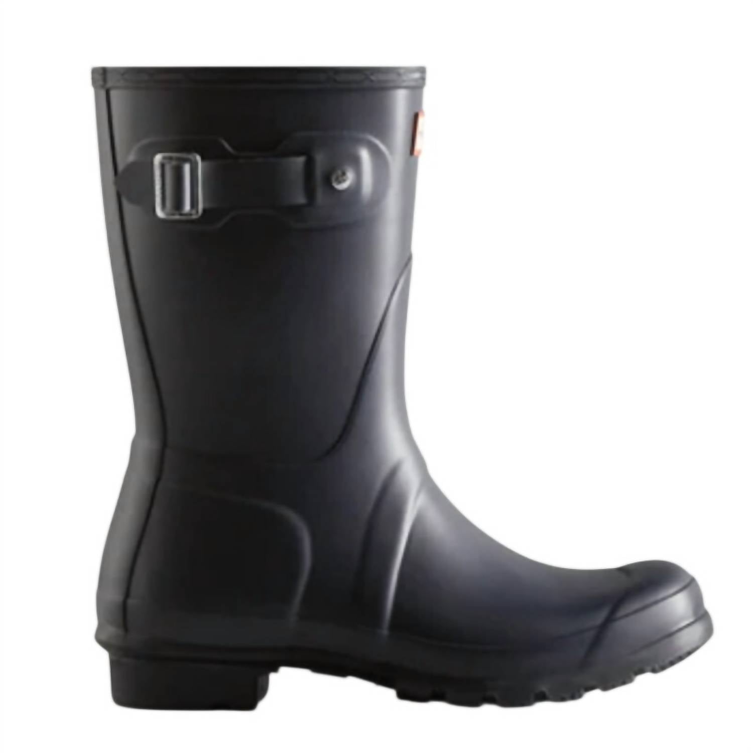 HUNTER Womens Original Short Rubber Waterproof Welly Rain Boots in navy blue - women's shoe