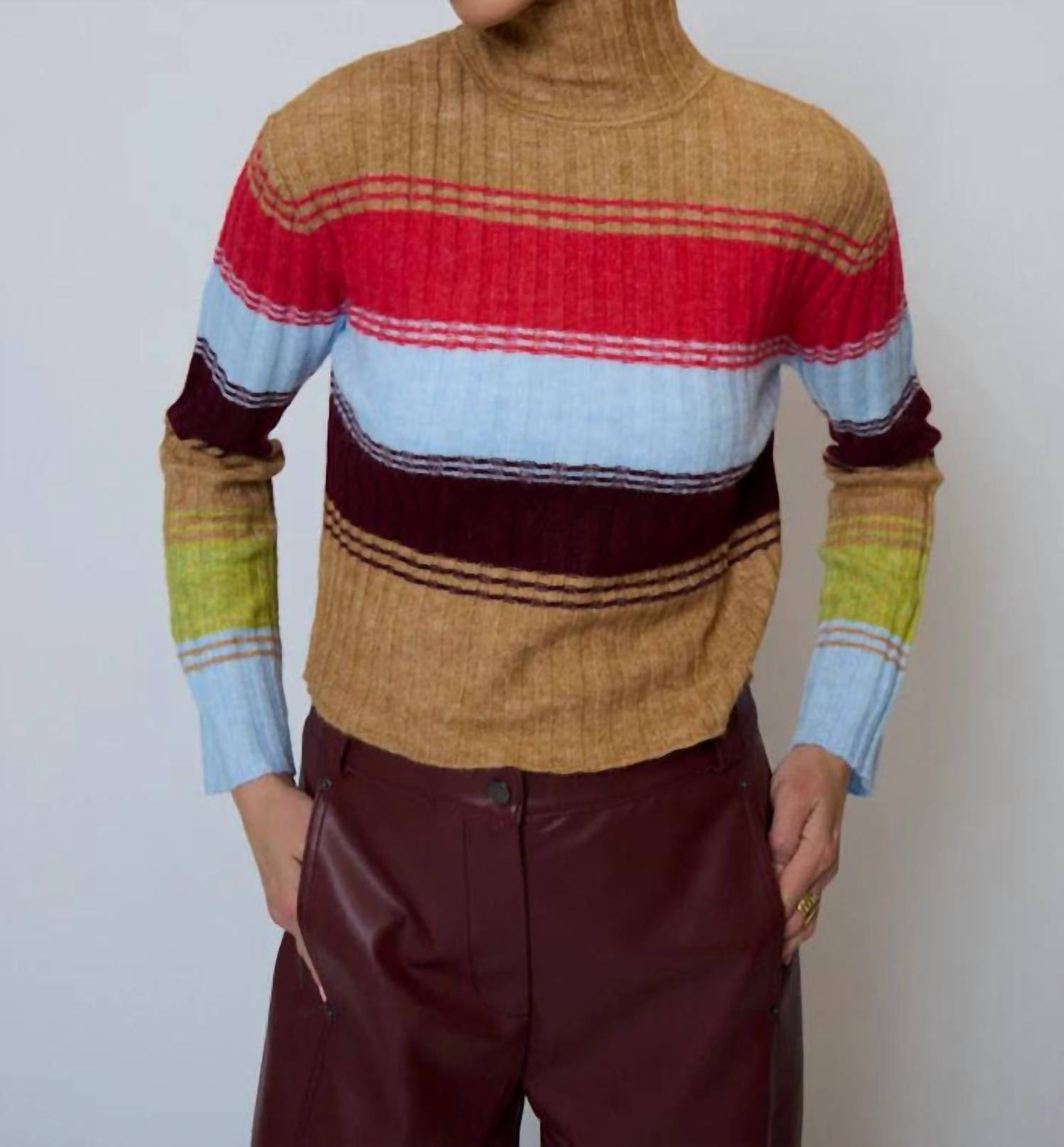 Central Park West - Marley Ribbed T-neck Top