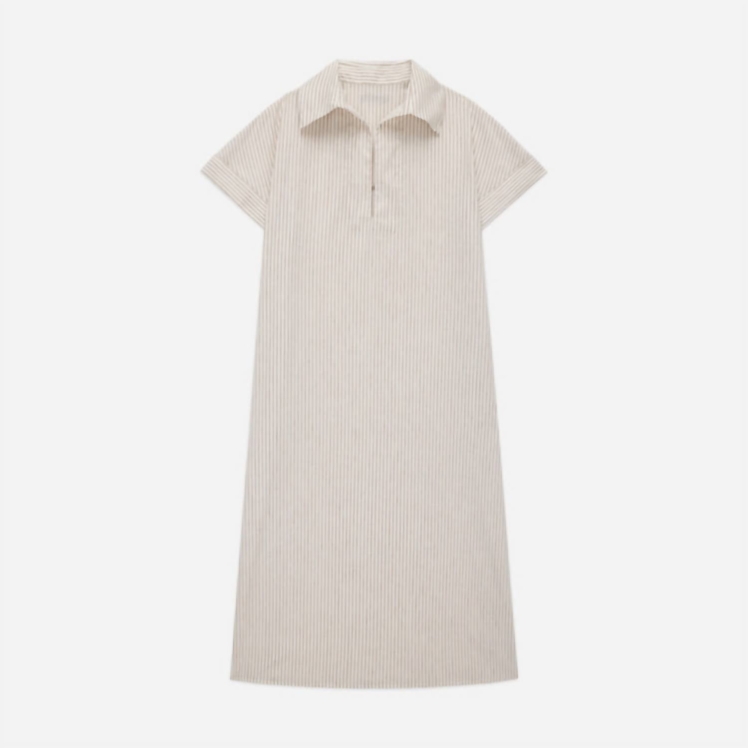 WE-AR4 Darla Midi Dress in beige stripe - women's dress - alternate view