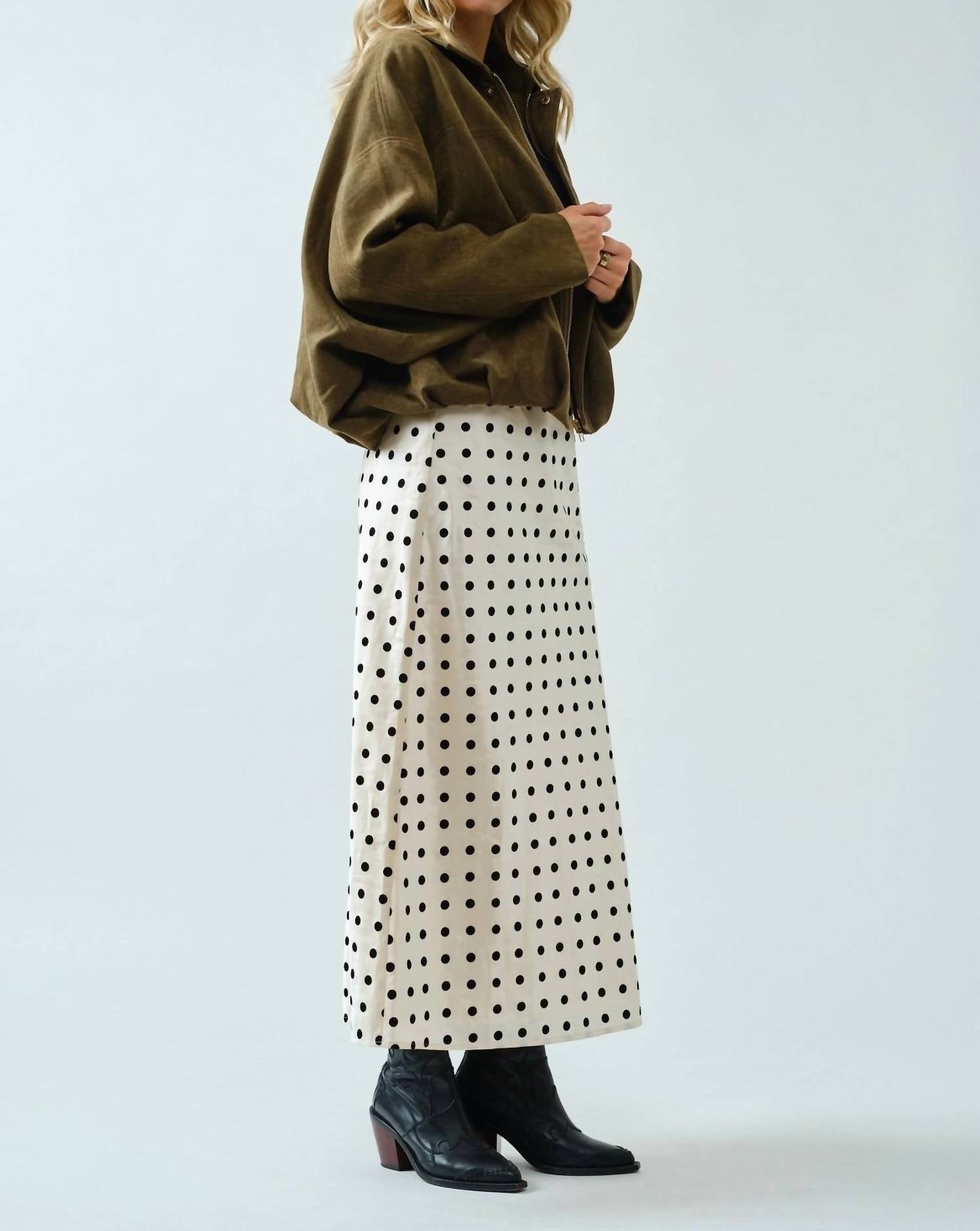 Spice Alley Suede Bomber Jacket in olive - women's jacket - alternate view