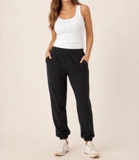 Karen Kane Flexible Elastic Waistband Sweatpants in black - women's pants