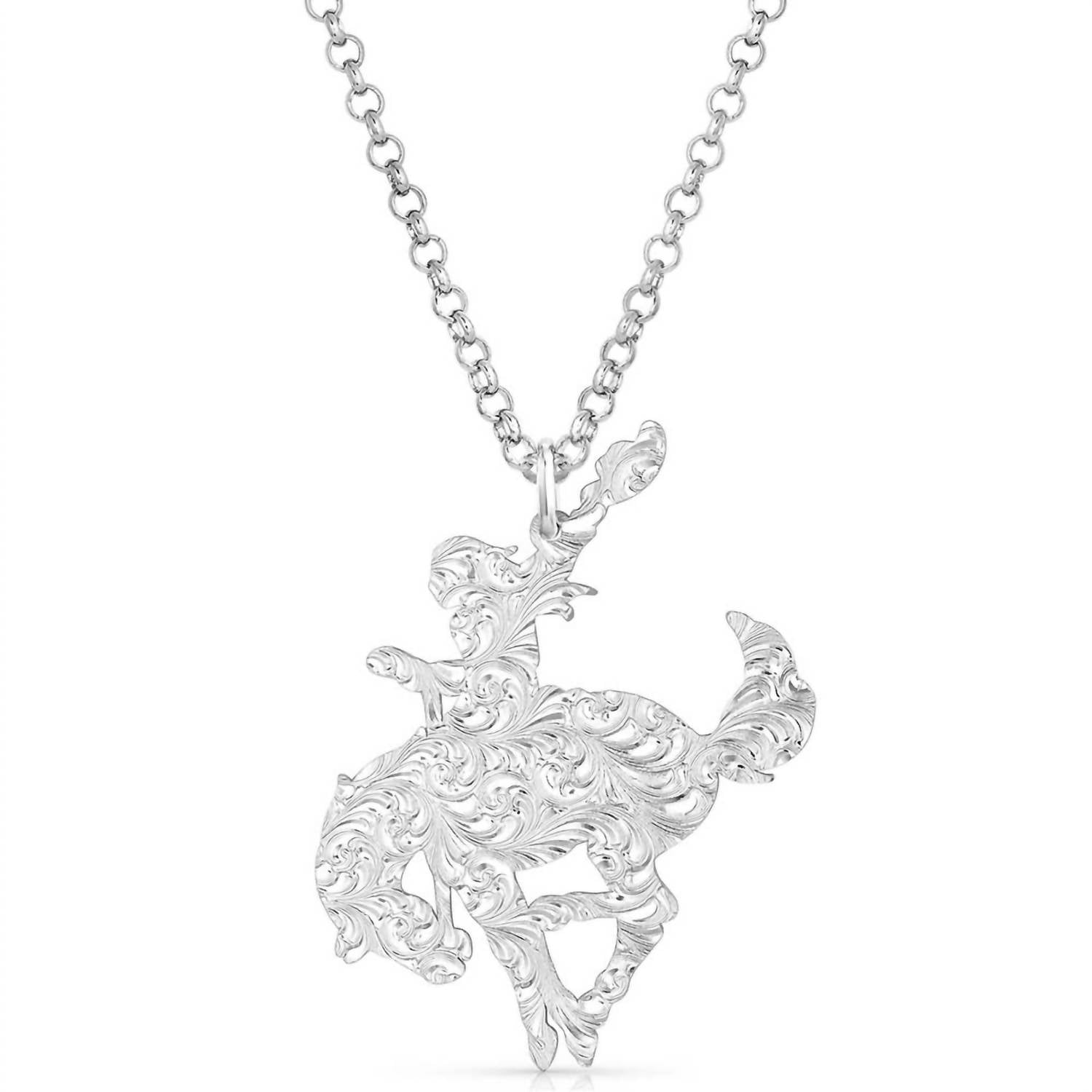 Montana Silversmiths Women's Cowgirl Spirit Necklace in silver - women's jewelry - detail view