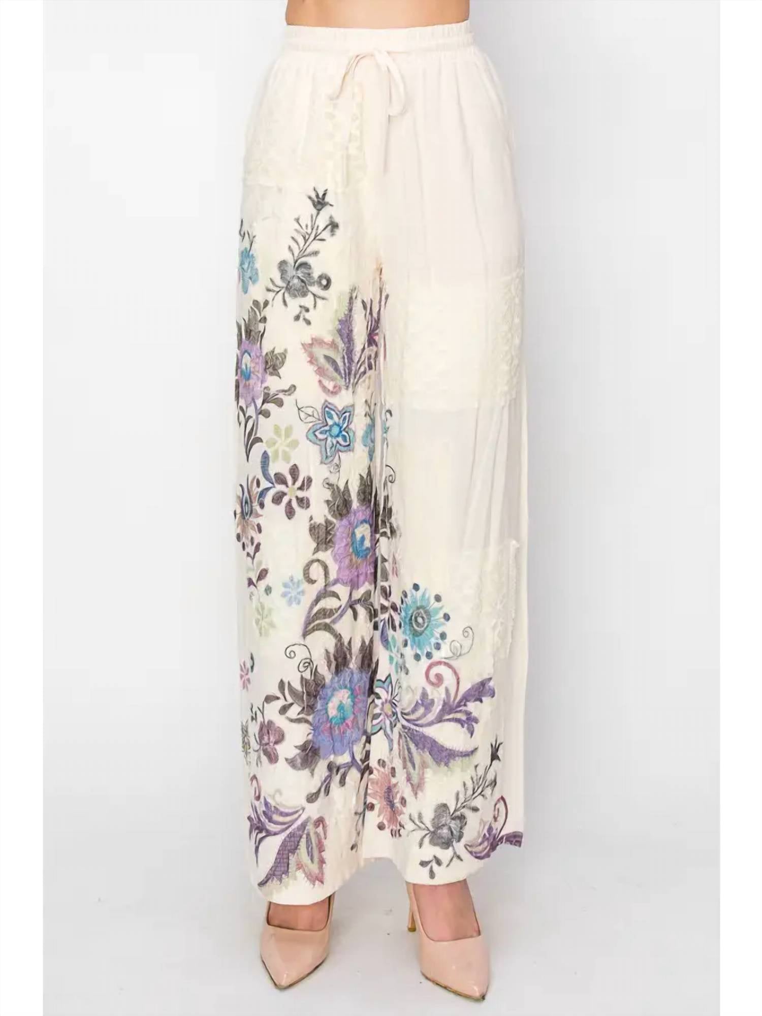 Origami - Women's Lace Patchwork Pants