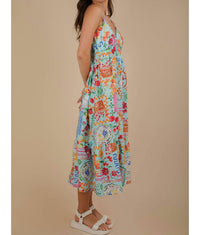 Endless Blu. - Summer Sky Midi Printed Dress