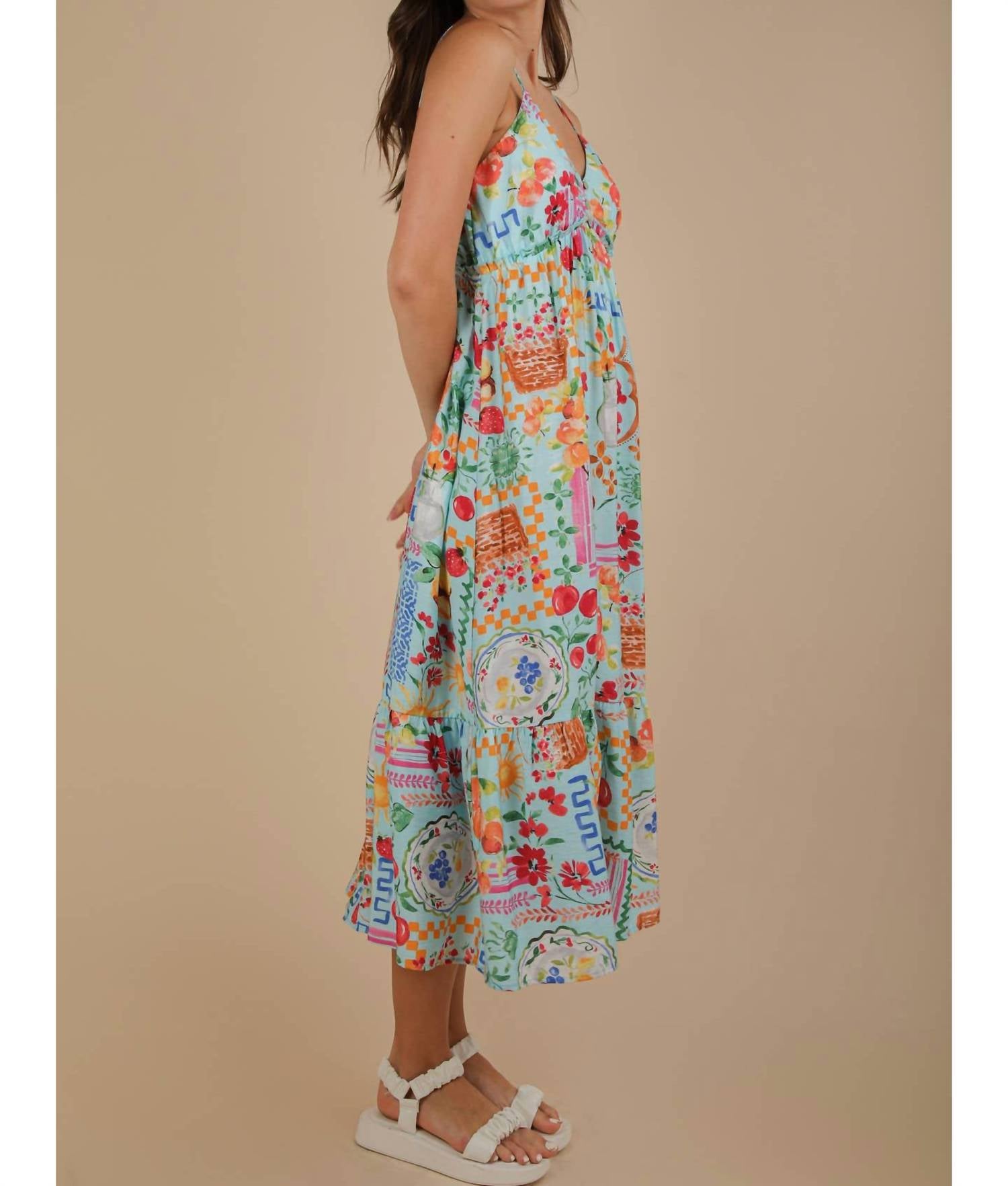 Endless Blu. - Summer Sky Midi Printed Dress