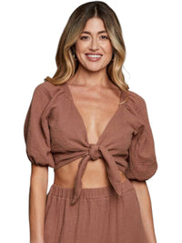 Sunday Ritual - Cleo Tie Front Top