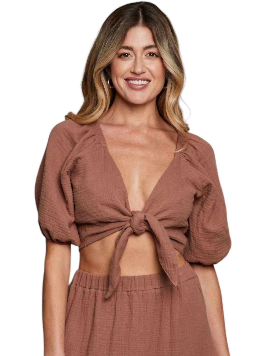 Sunday Ritual - Cleo Tie Front Top