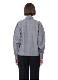 Tara Jarmon - Candya Check Shirt With Pussy Bow Collar