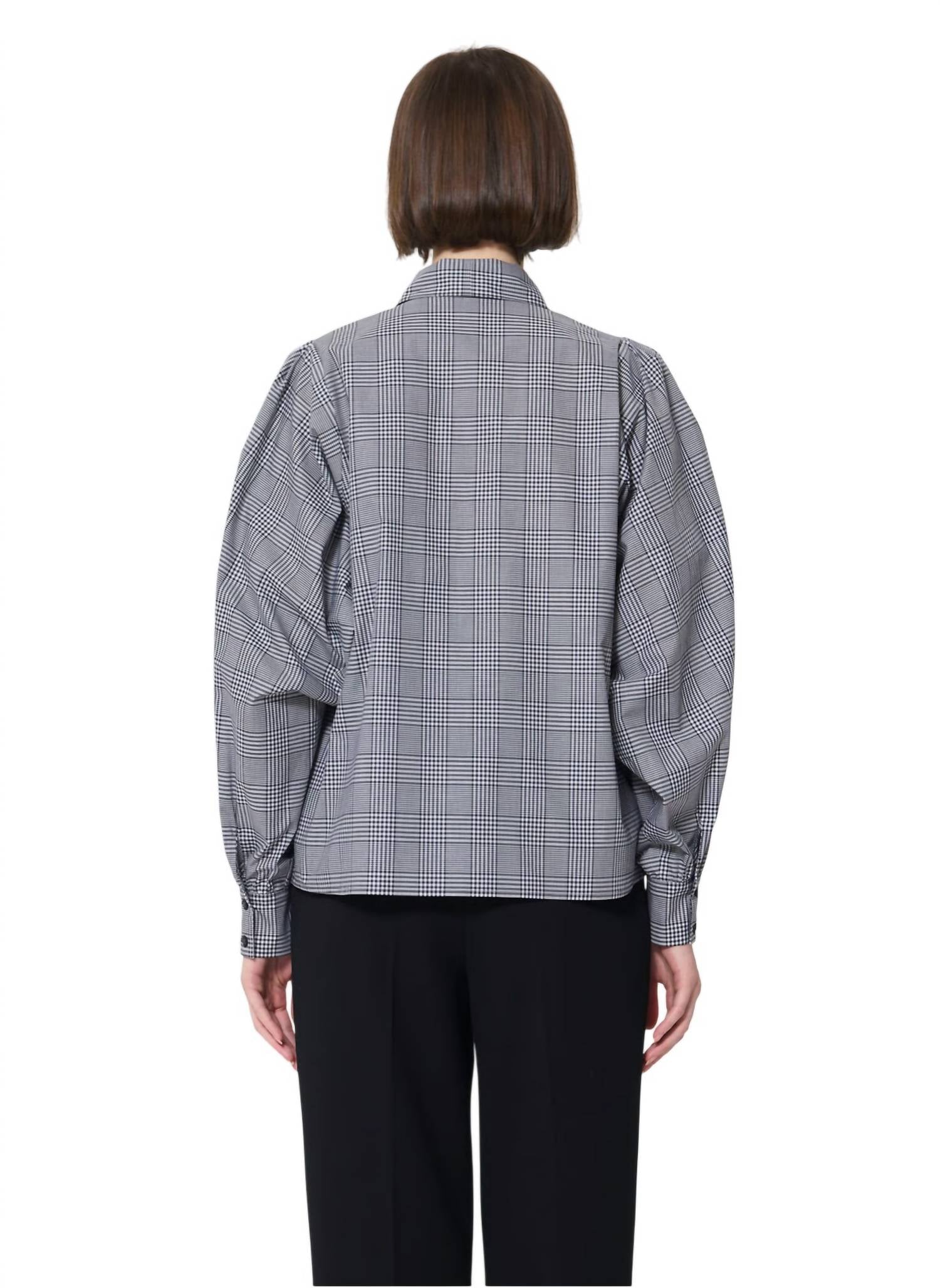 Tara Jarmon - Candya Check Shirt With Pussy Bow Collar