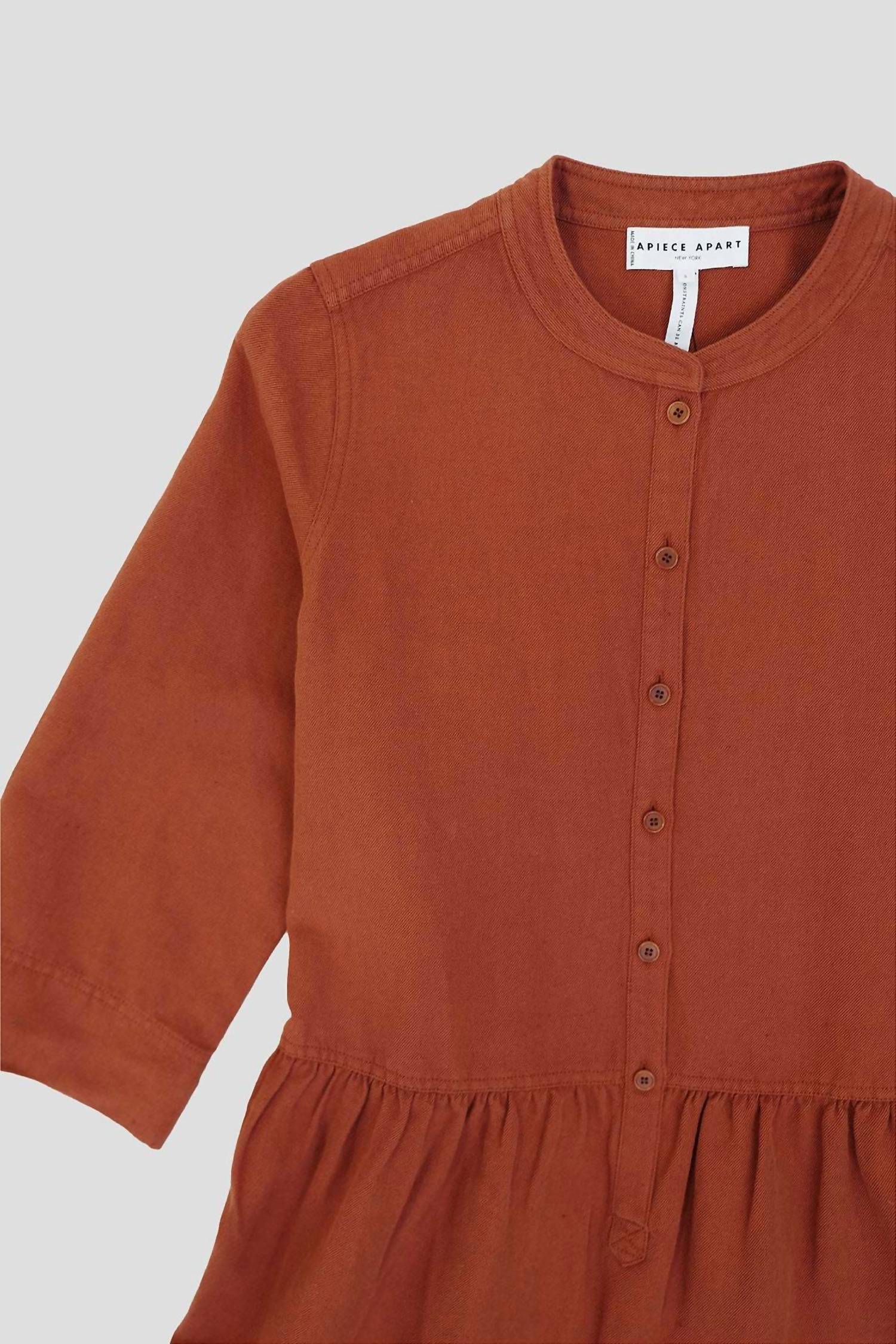 APIECE APART Maurino Mini Dress in chipotle - women's dress - alternate view