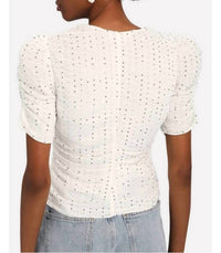 Frame - Gathered Button Front Top