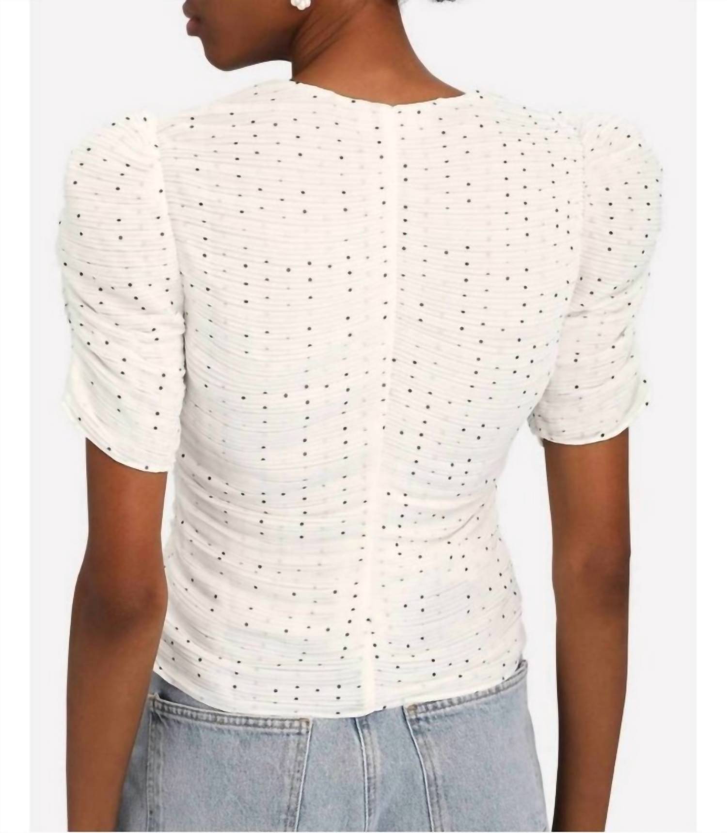 Frame - Gathered Button Front Top