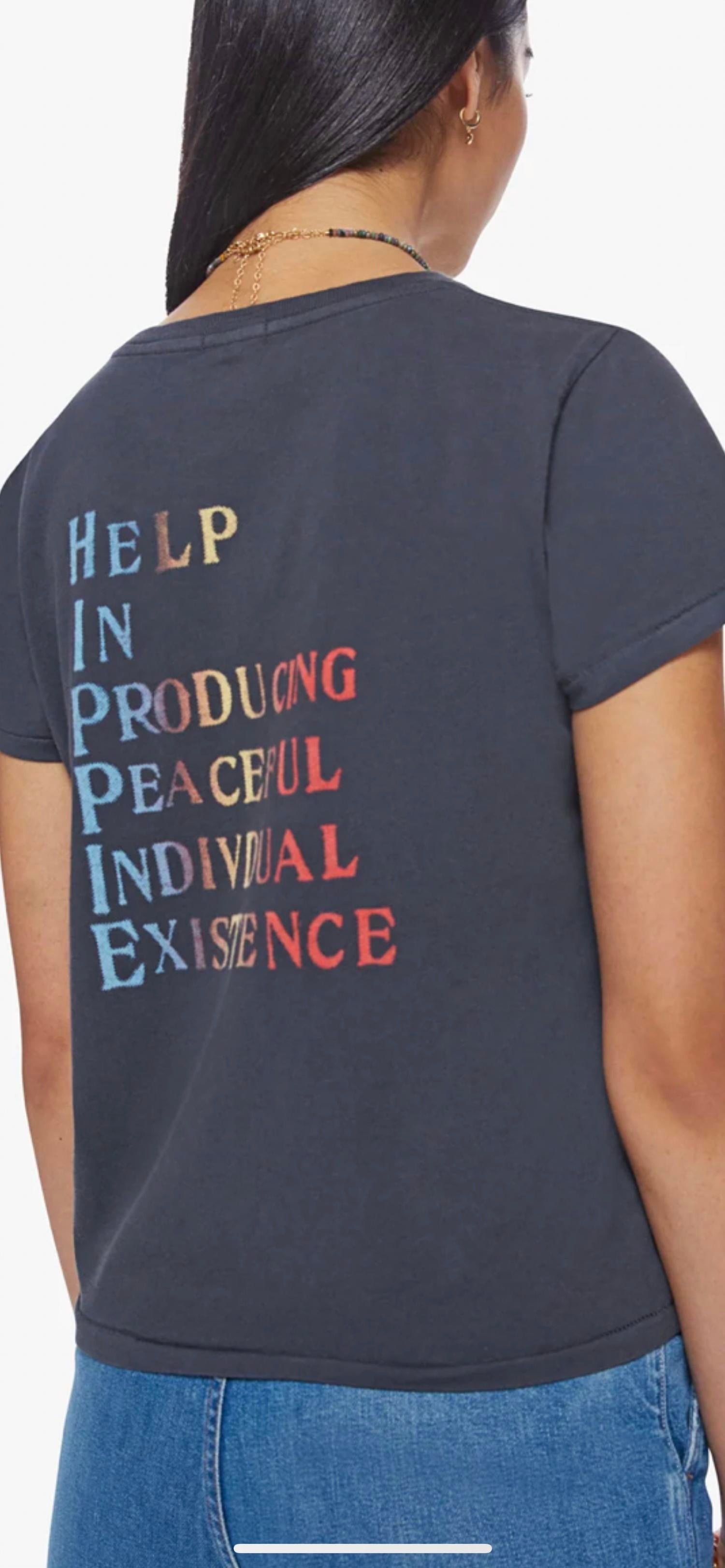 Mother Lil Goodie Goodie Cotton T-shirt in yin yang hippies - women's t-shirt - detail view