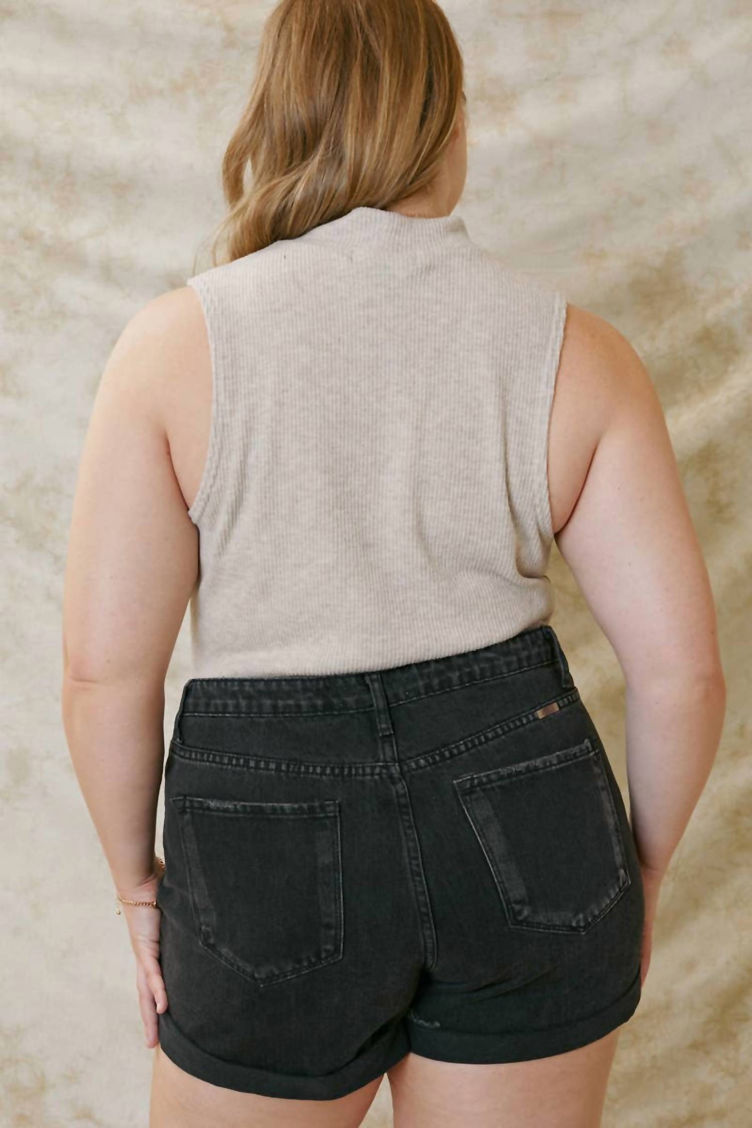 Kancan - High Rise Denim Shorts - Plus