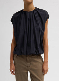 Tibi - Shirred Neck Circular T-shirt
