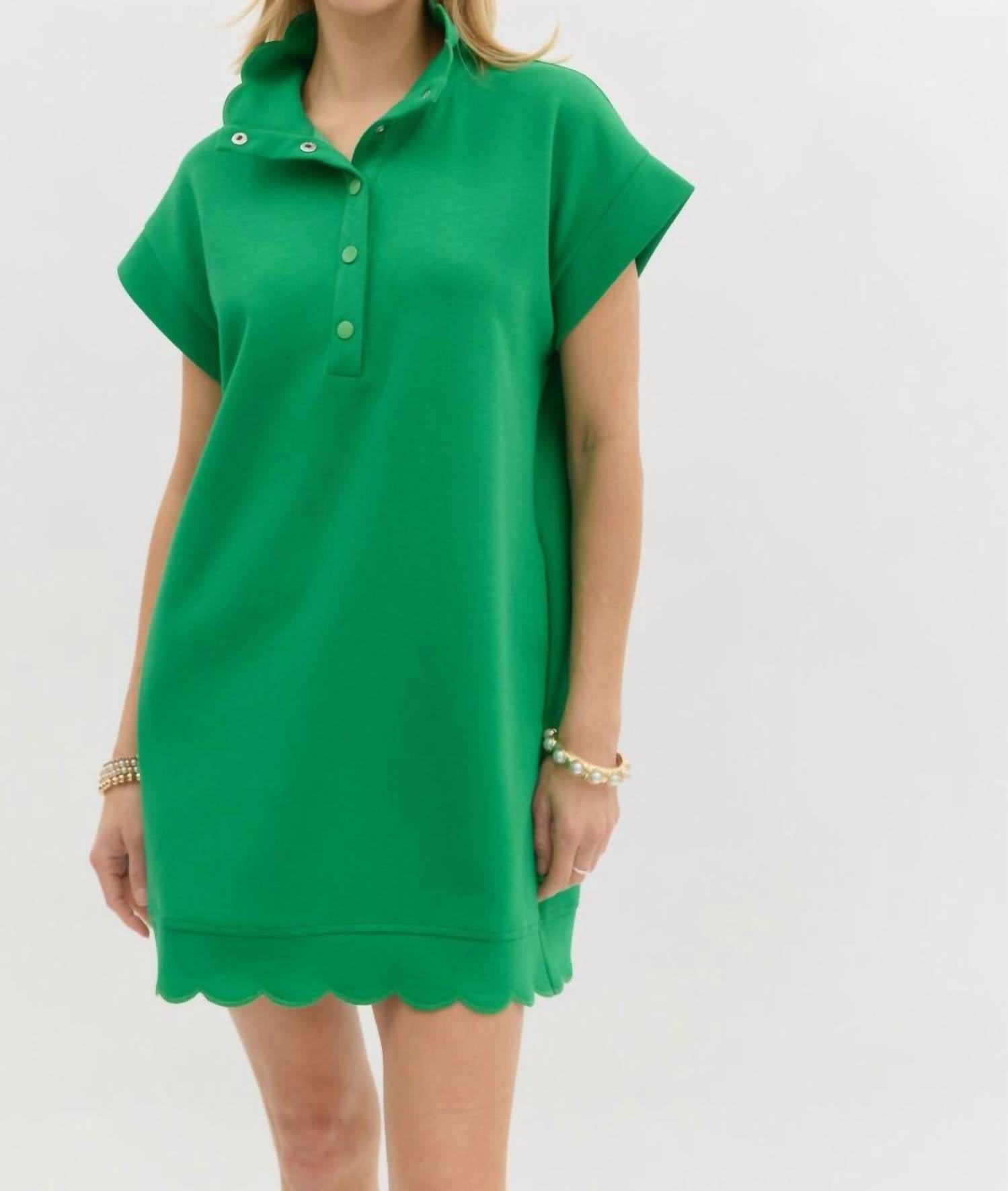entro Time of Day Dress in green - women's dress - detail view