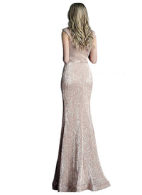 JOVANI Fitted Sequin Embellished Prom Dress in off white - women's dress - detail view