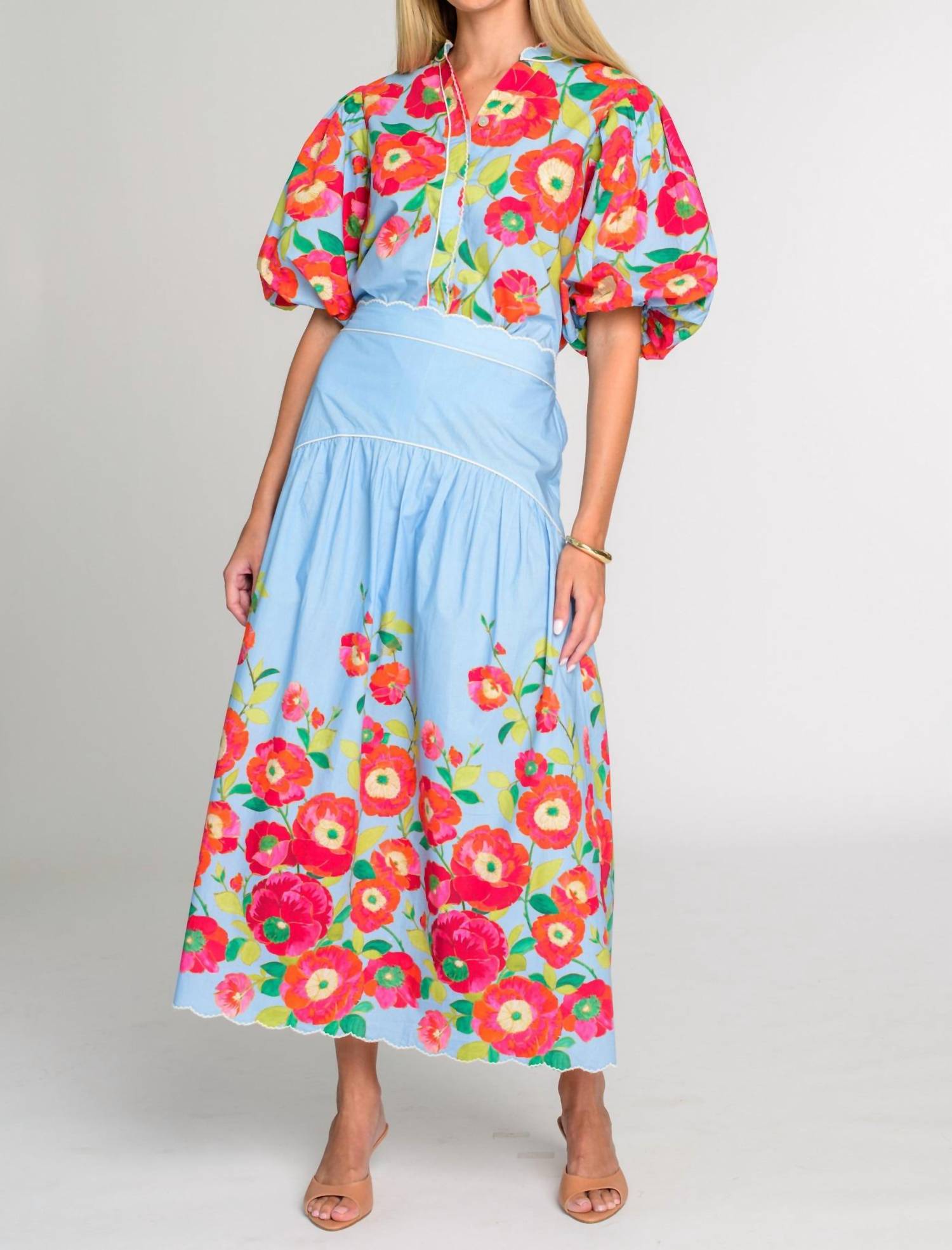 ELIZABETH AND JAMES Women's Phoebe Skirt in poppy patch blueberry - women's skirt