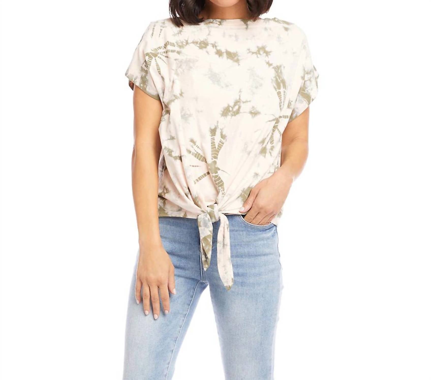 Karen Kane - Penny Tie Dye Front-tie Short Sleeve Top