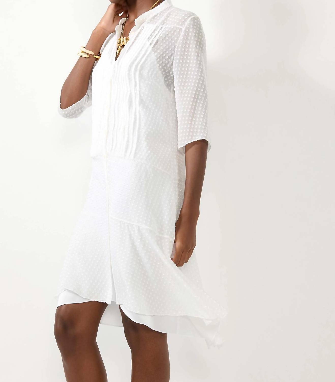 Barbara Bui - Plumetis Silk Short Sleeve Dress