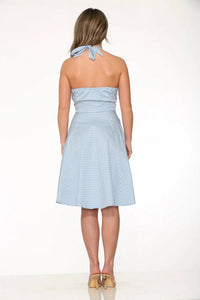 Orchid Bloom - Checkmate Halter Swing Dress