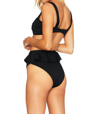 Beach Riot Ribbed Sophia Top in black - women's swimwear - alternate view