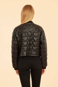 Dolce Cabo - Faux Leather Heart Quilted Jacket