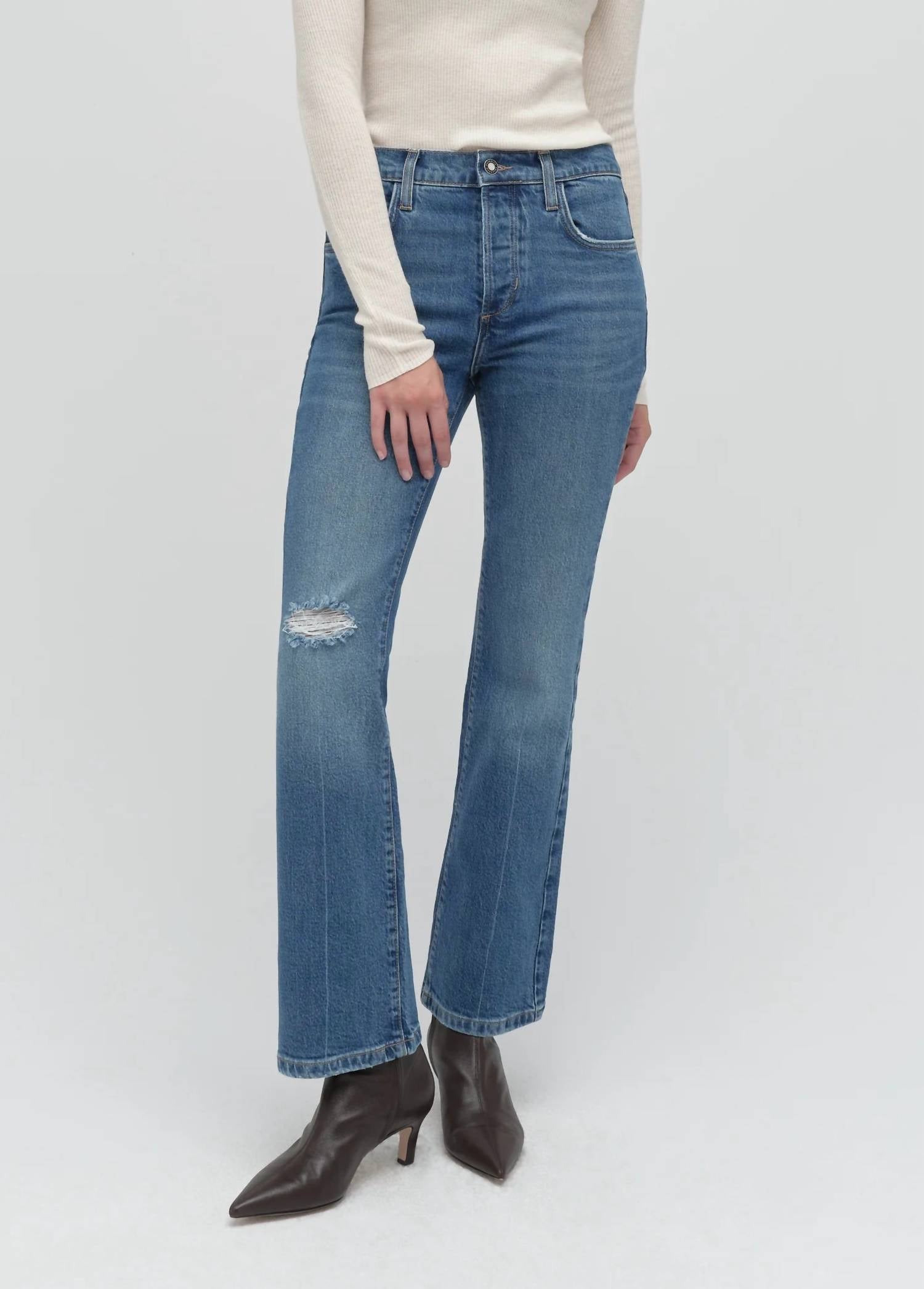 Favorite Daughter Morgan Shortie Bootcut Jeans in beacon - women's jeans