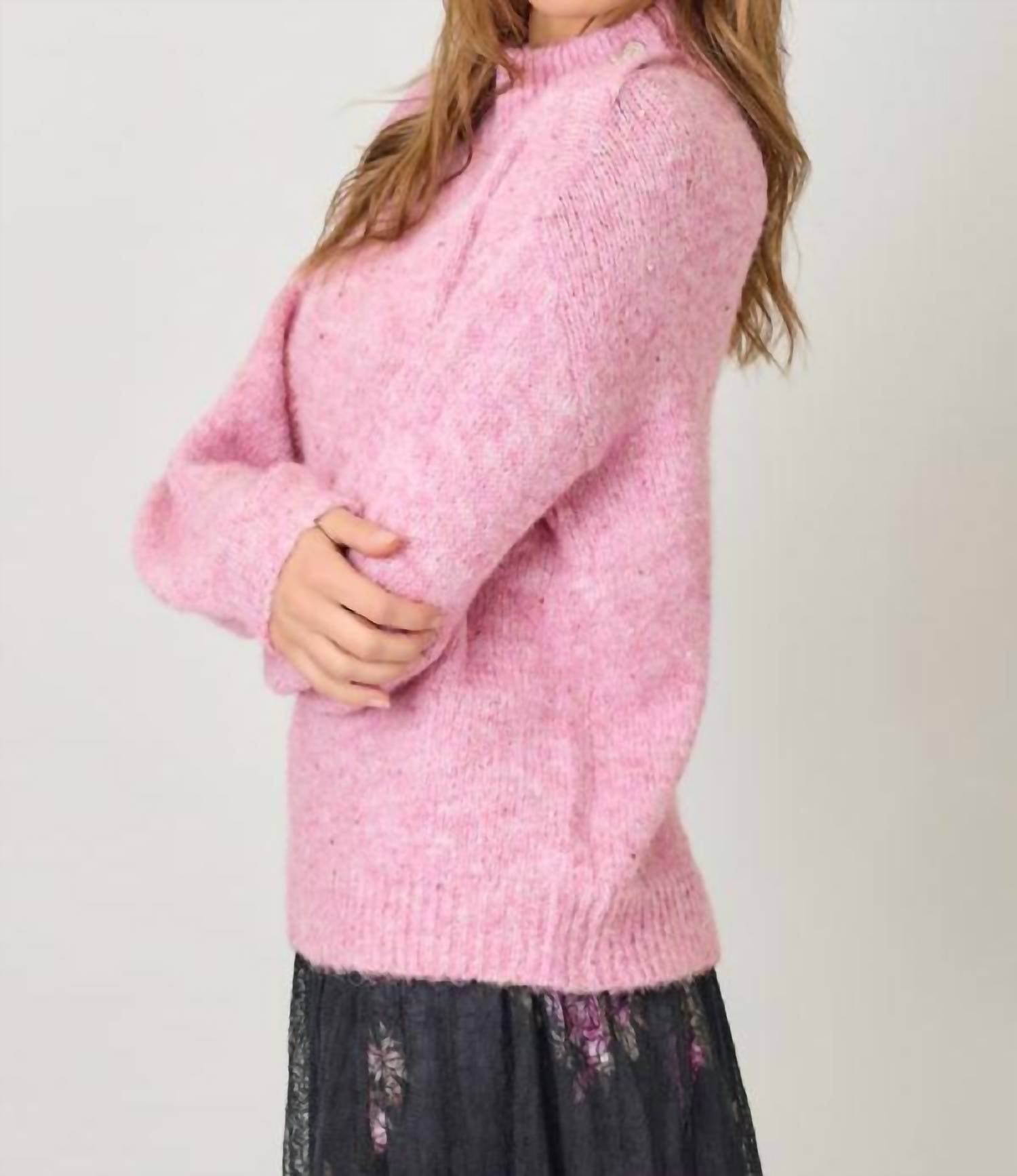 Mystree - Shimmer & Shine Mock Neck Sweater