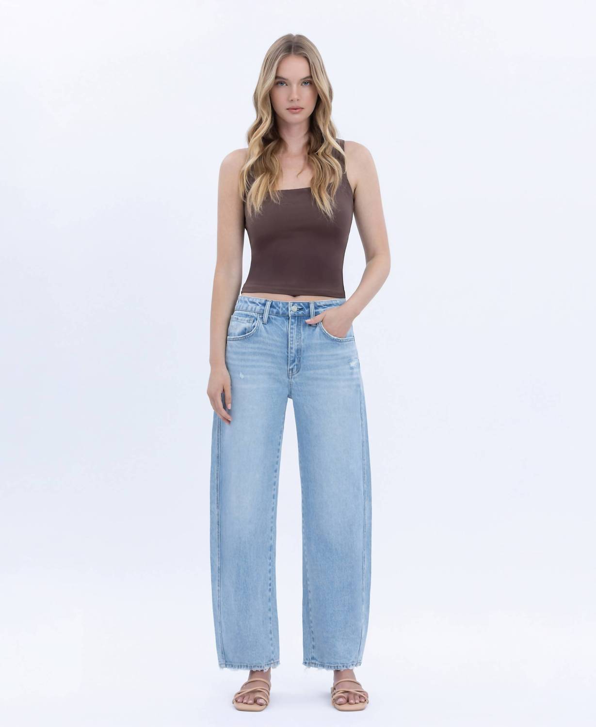 Vervet By Flying Monkey - Brylee High Rise Crop Barrel Jeans