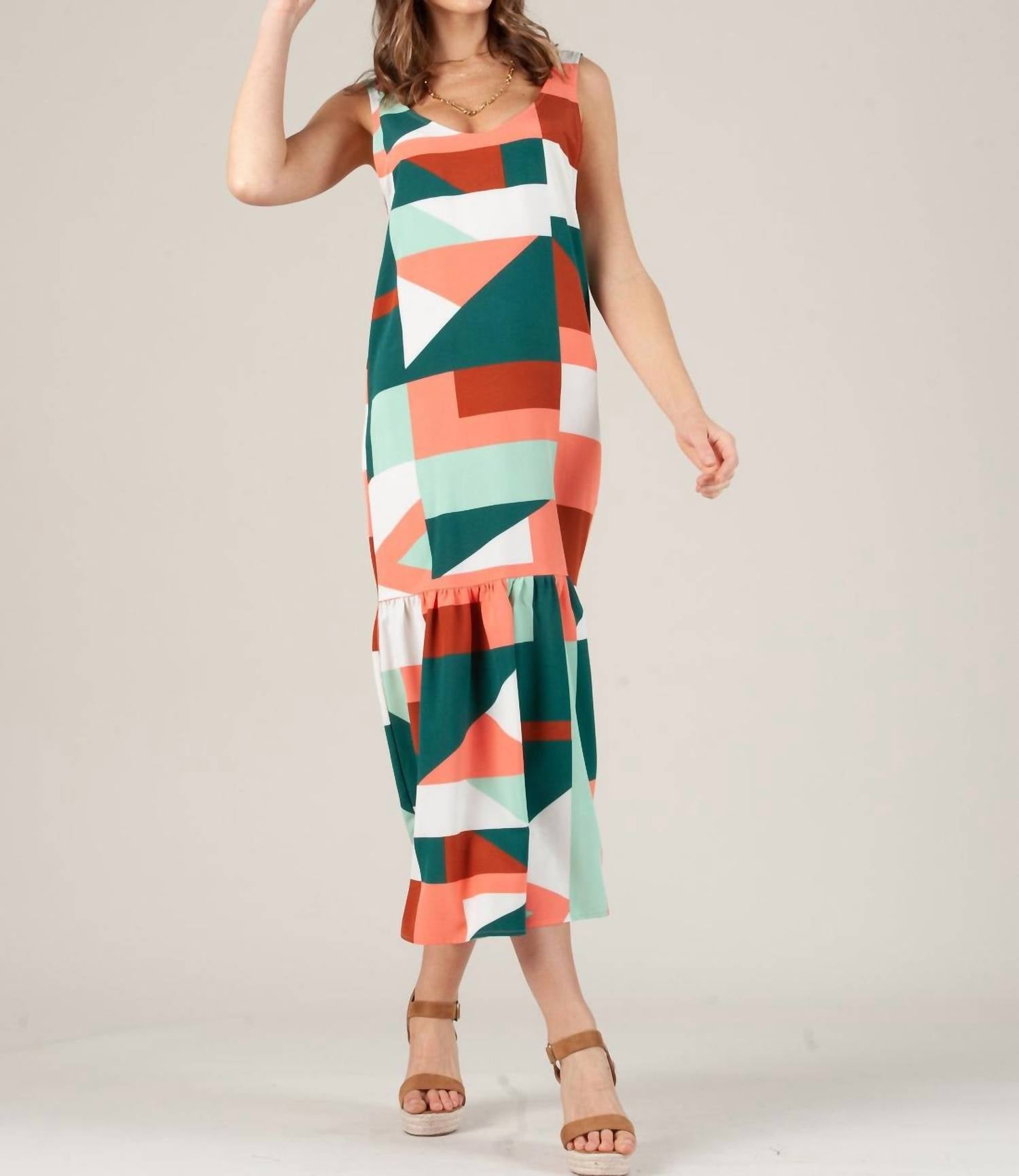 Lucca - Ember Low Back Ruffle Hem Maxi Dress