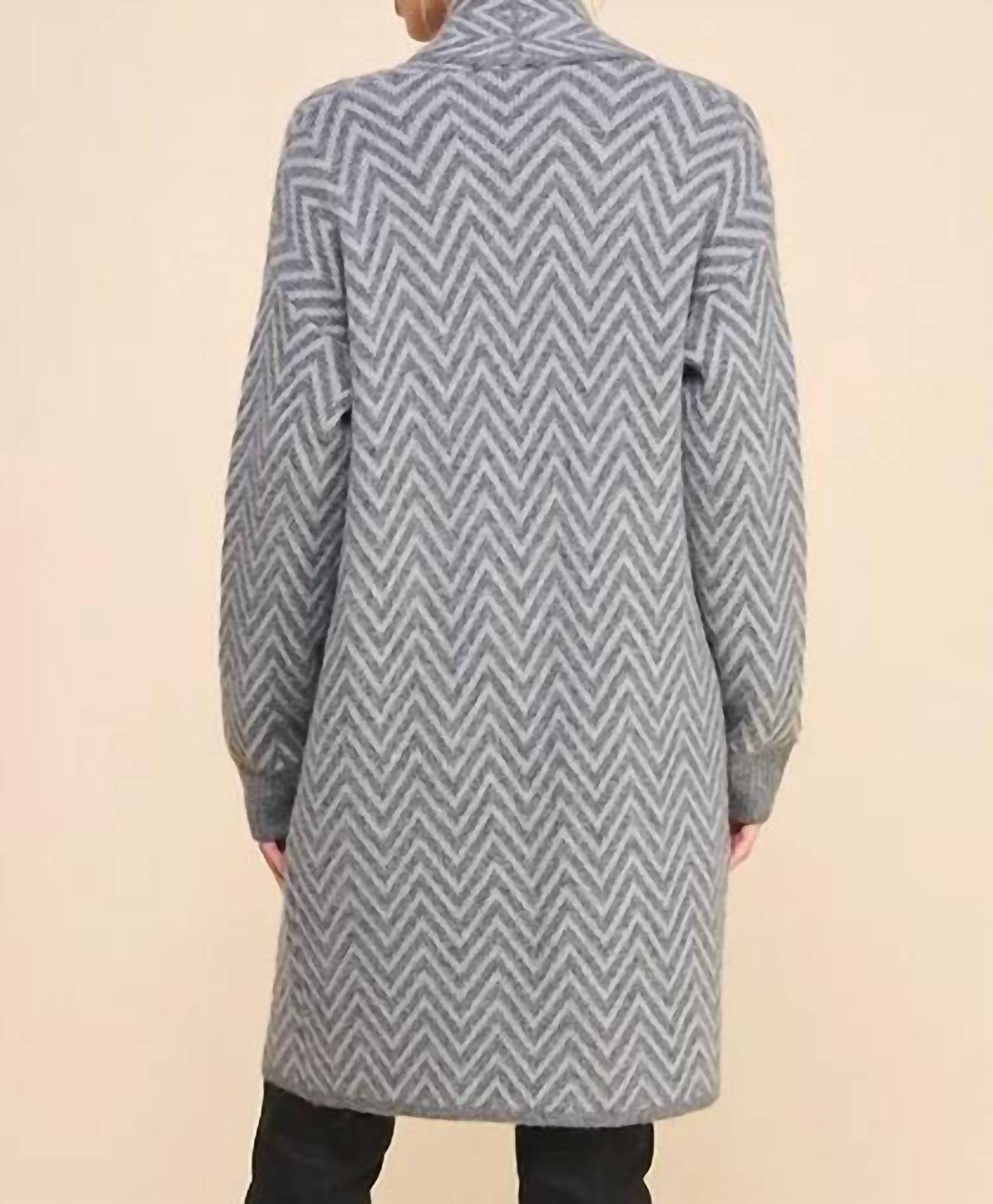 Allie Rose - Heathered Chevron Shawl Cardigan