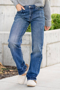 KanCan High Rise Dad Jeans in denim - women's jeans