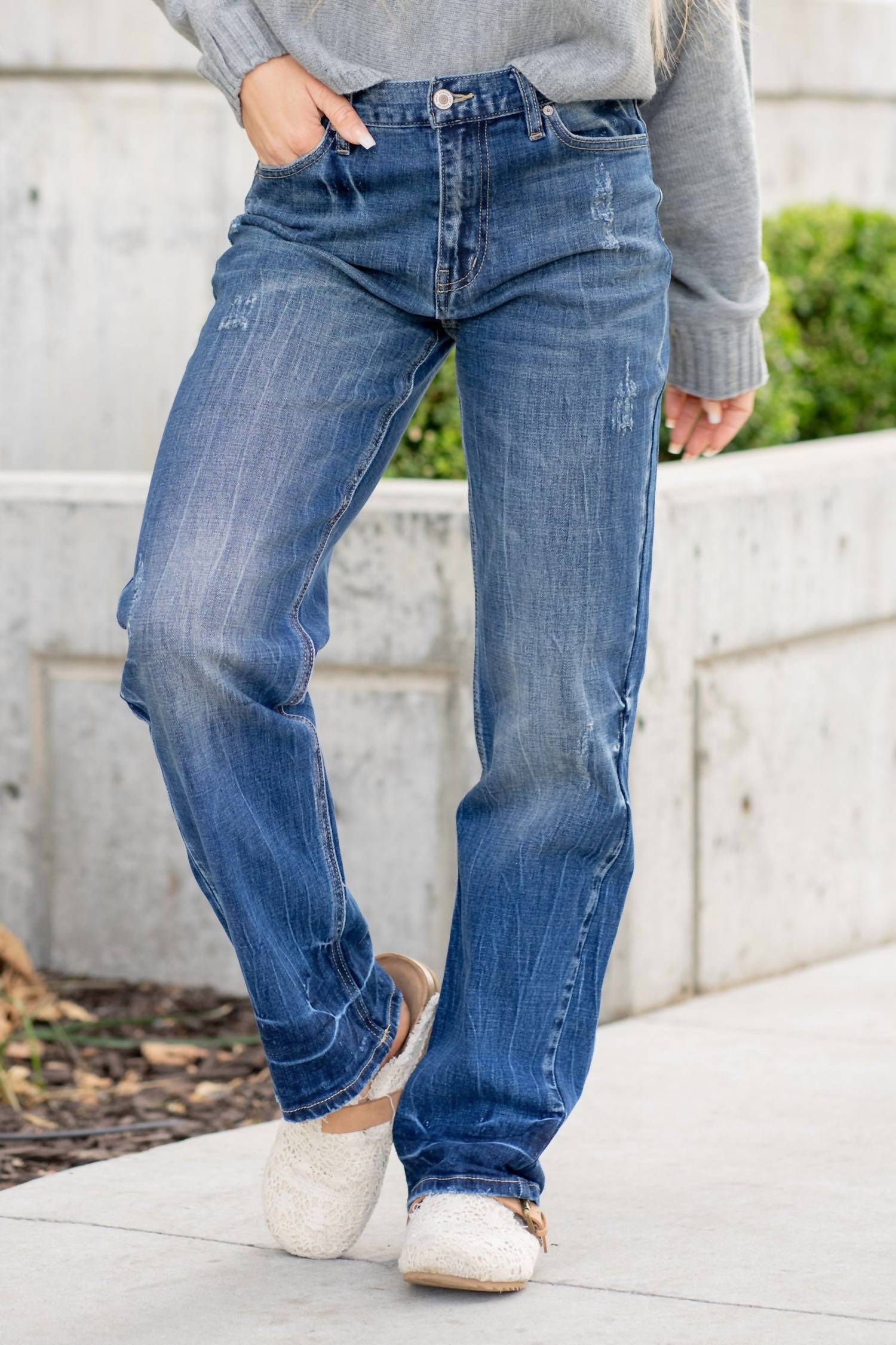 KanCan High Rise Dad Jeans in denim - women's jeans
