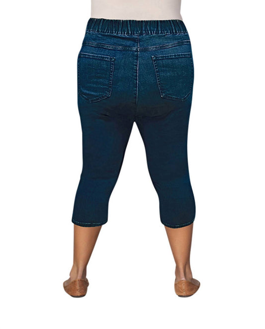 On The Plus Side - Plus Size Premium Denim High Rise Crop Jegging