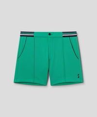 Ron Dorff Men's Tennis Shorts in grass green - men's shorts - detail view